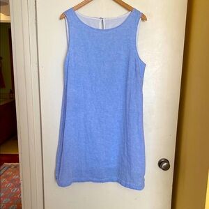 Sheath Dress Women’s 12 Light Blue Cotton Sleeveless With White Stripes